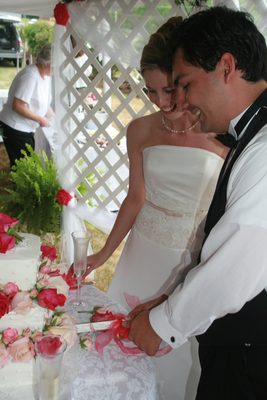 The cake cutting.